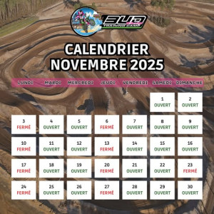 Calendrier d'ouvertures du Training Camp en novembre